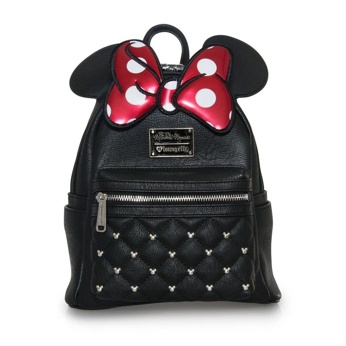 Loungefly - Minnie Bow Disney Mini Backpack Pink Exterior With Iconic Bow Detail Design 671803239845