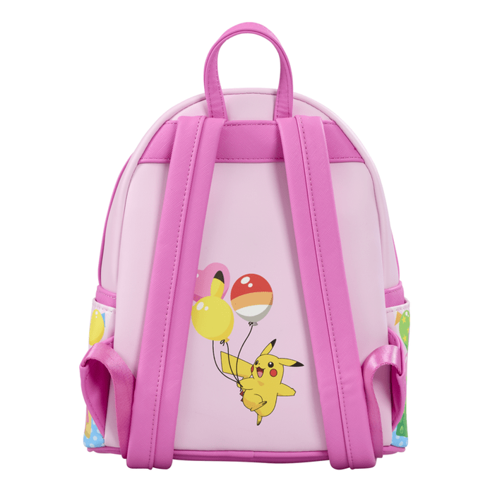 Loungefly - Pokemon Friends Party Mini Backpack With Printed Design Zipper Pocket Adjustable Straps Collectible 671803489967