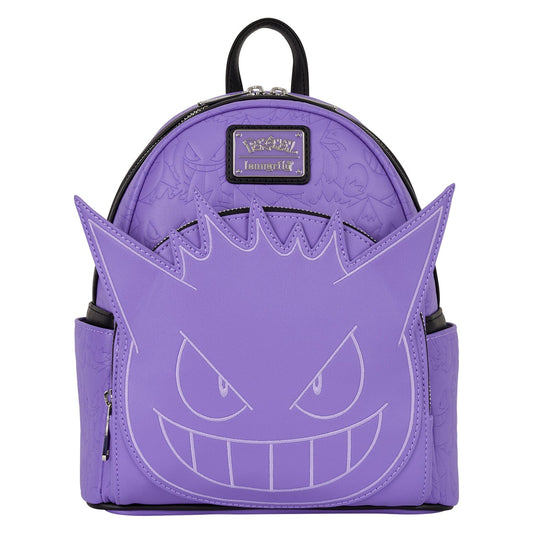 Loungefly - Pokemon Gengar Mini Backpack Embroidered Ghost Type Design With Zippered Compartment And Adjustable Straps