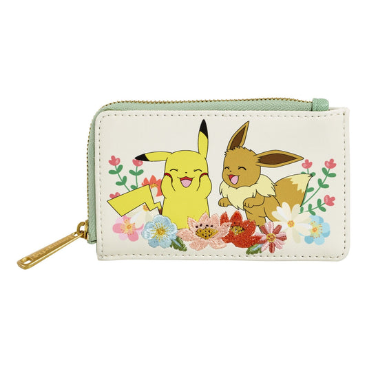 Loungefly - Pokemon Pikachu And Eevee Floral Wallet With Blossoming Pattern And Card Slots 671803507852