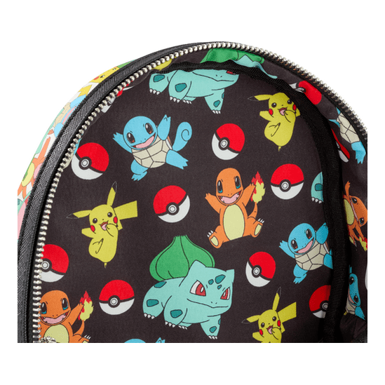 Loungefly - Pokemon Pikachu And Starters All Over Print Mini Backpack Officially Licensed