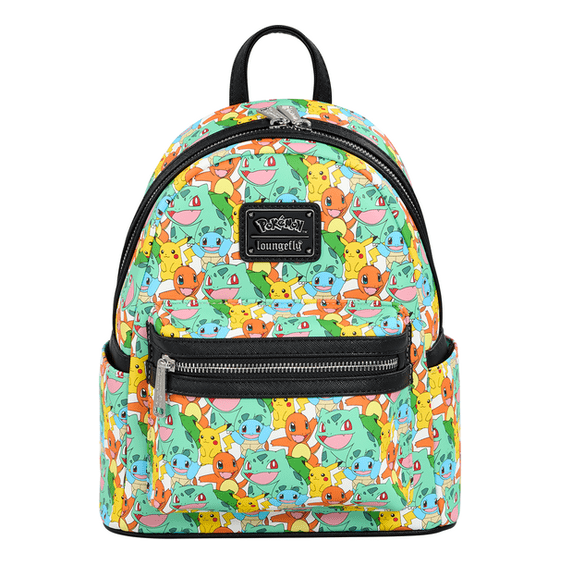 Loungefly - Pokemon Pikachu And Starters All Over Print Mini Backpack Officially Licensed