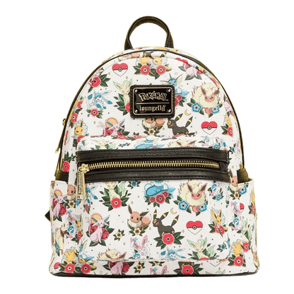 Loungefly - Pokemon Retro Eevee Mini Backpack Featuring Classic Eevee Design With Zipper Closure And Adjustable Straps