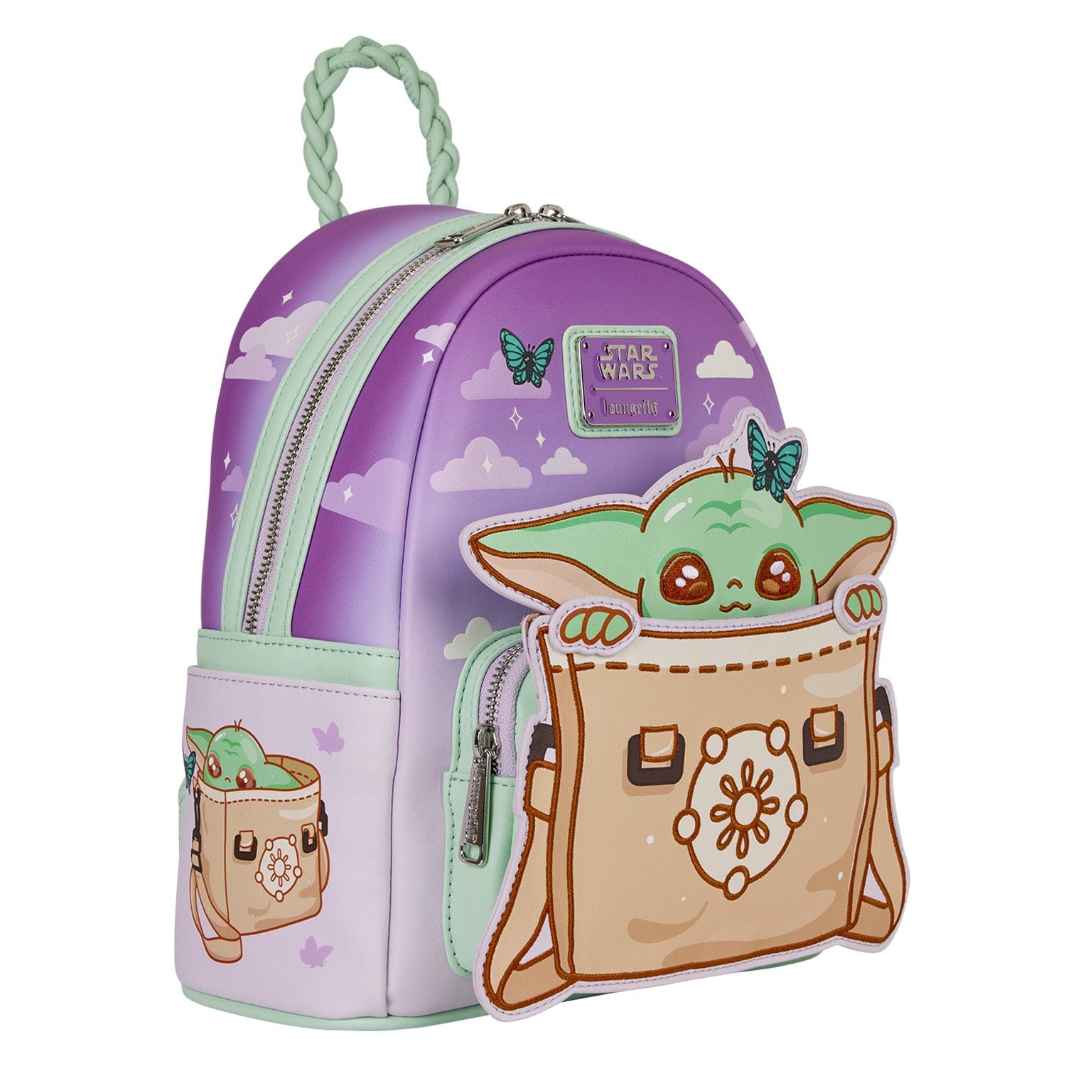 Loungefly - Star Wars Grogu Mini Backpack The Child With Plush Details Padded Straps 671803556744