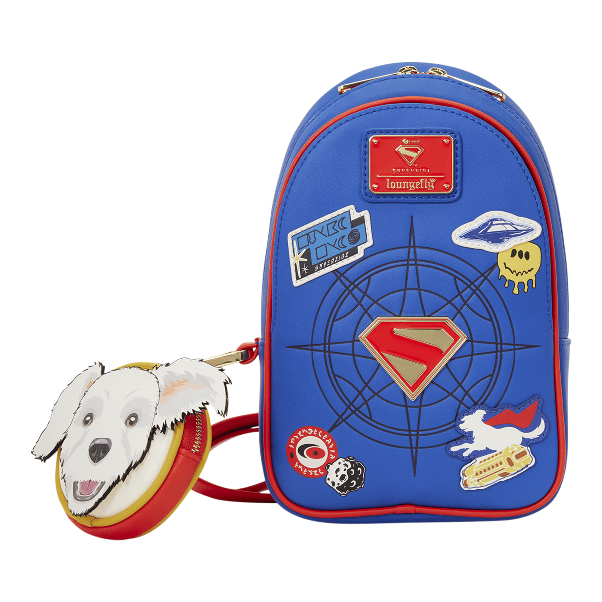 Loungefly Supergirl Krypto Sling Crossbody Bag with Detachable Coin Bag 671803584235