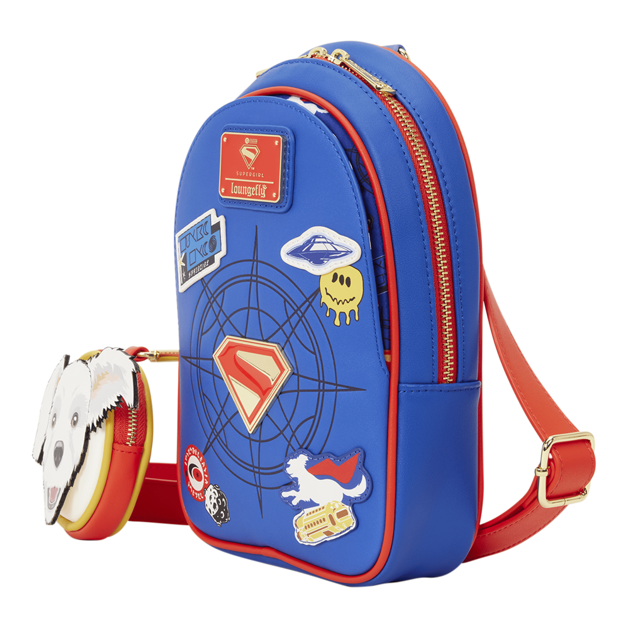 Loungefly Supergirl Krypto Sling Crossbody Bag with Detachable Coin Bag 671803584235