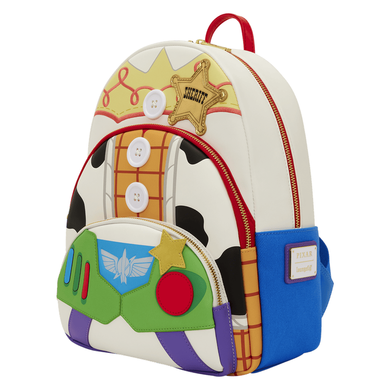 Loungefly - Toy Story 5 Triple Pocket Jessie, Woody, & Buzz Mini Backpack 671803582996