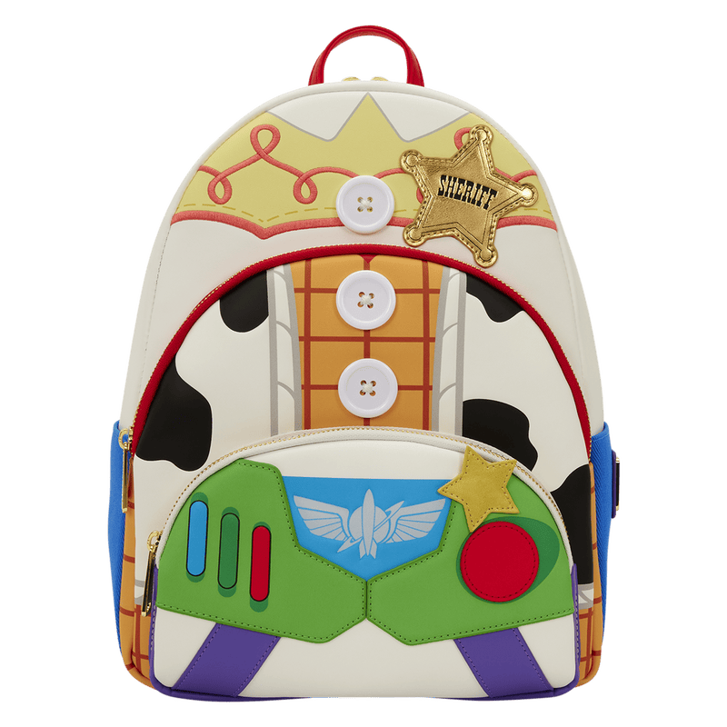 Loungefly - Toy Story 5 Triple Pocket Jessie, Woody, & Buzz Mini Backpack 671803582996