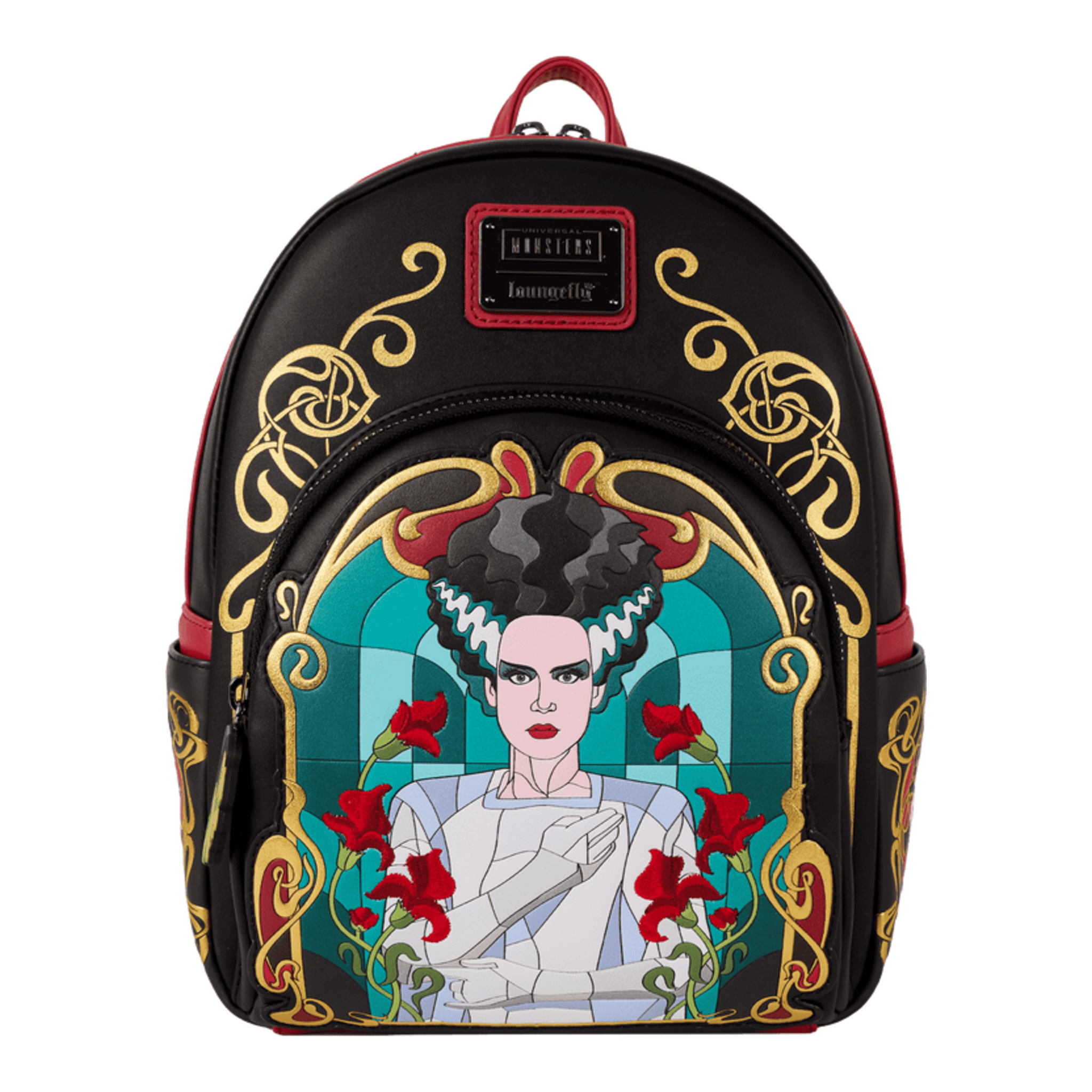 Loungefly Universal Monsters Bride of Frankenstein Stained Glass Mini Backpack