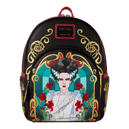 Loungefly Universal Monsters Bride of Frankenstein Stained Glass Mini Backpack