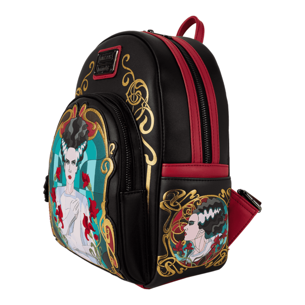 Loungefly Universal Monsters Bride of Frankenstein Stained Glass Mini Backpack