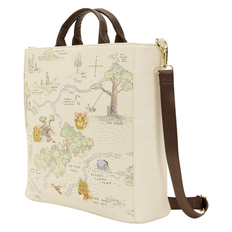 Loungefly - Winnie the Pooh Hundred Acre Wood Tote Pin Trader Crossbody Bag 671803579590