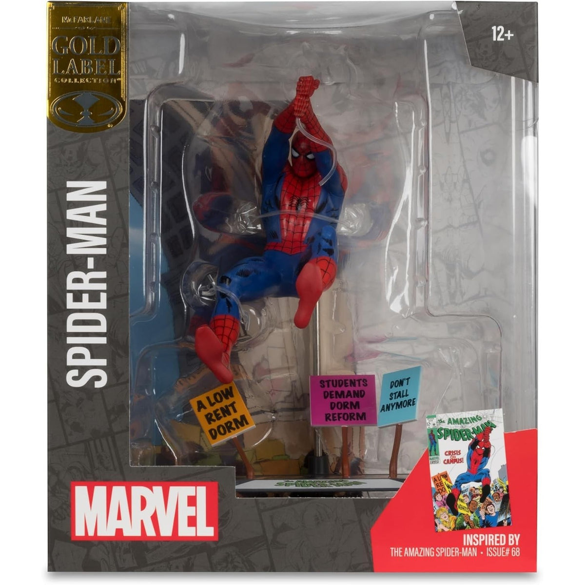 McFarlane Toys Marvel Spider-Man The Amazing Spider-Man #68 Gold Label 1:10 Collectible Figure with Scene