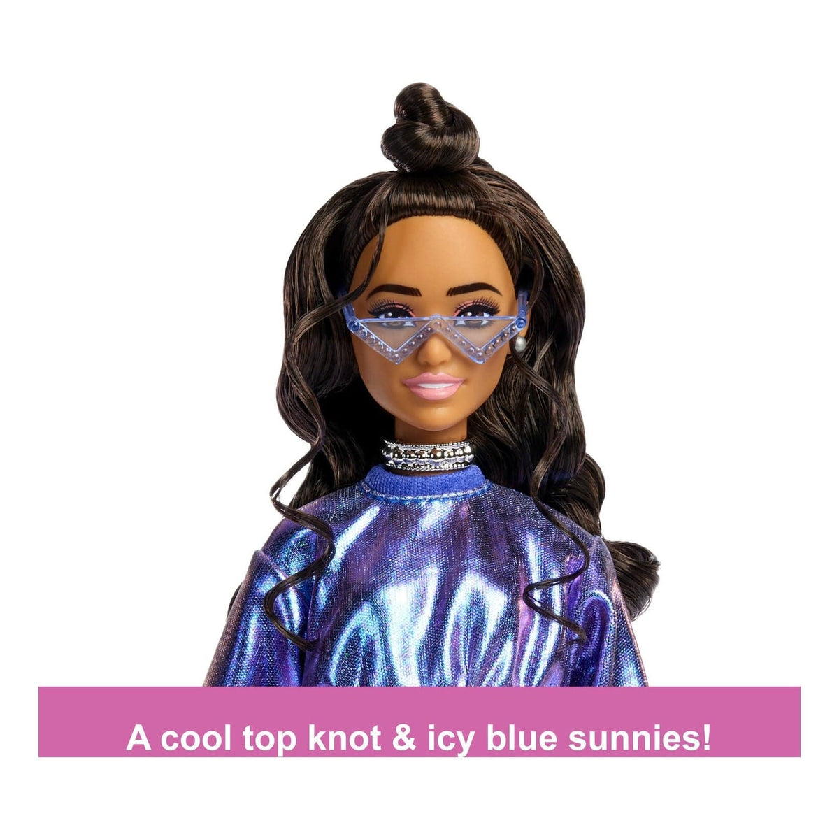 Barbie Deluxe Style Metallic Blue Sweater