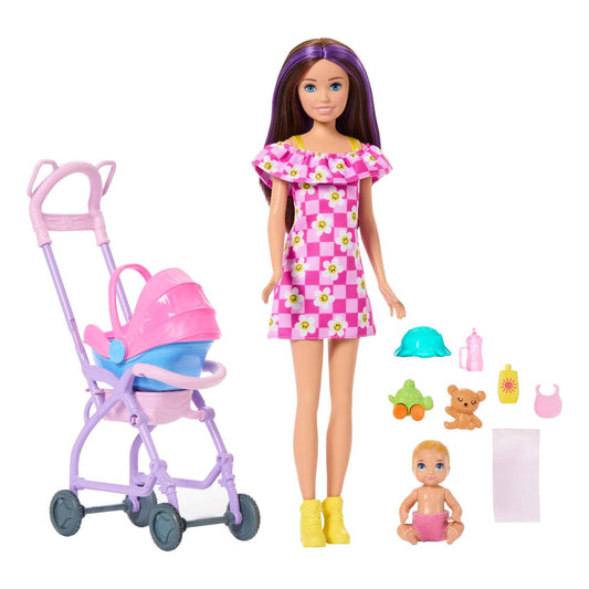 Barbie Family And Friends Stroller Playset With Premium Deluxe Accessories Suite