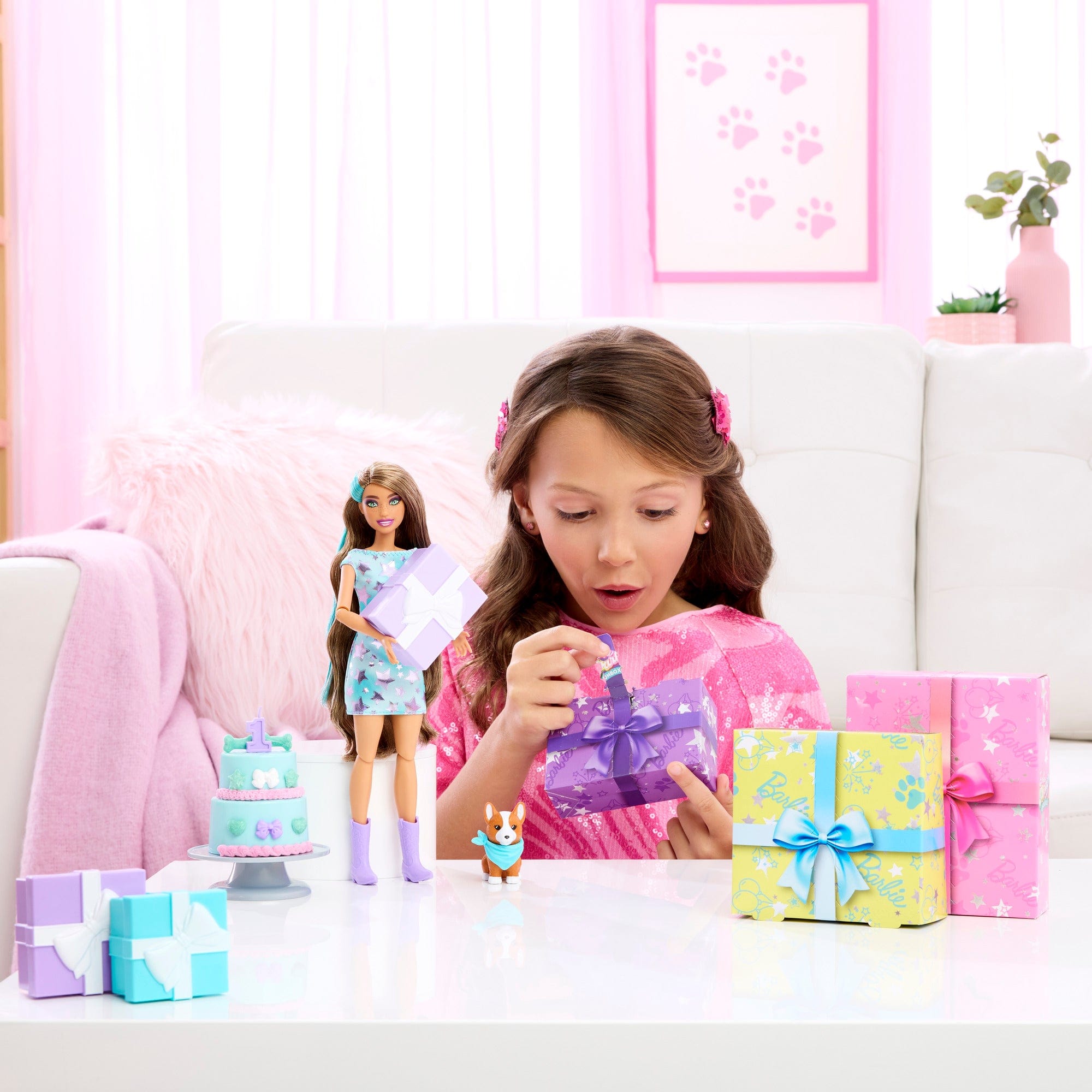 Barbie Party Unboxed Pet Birthday Doll Three Blue 194735296514