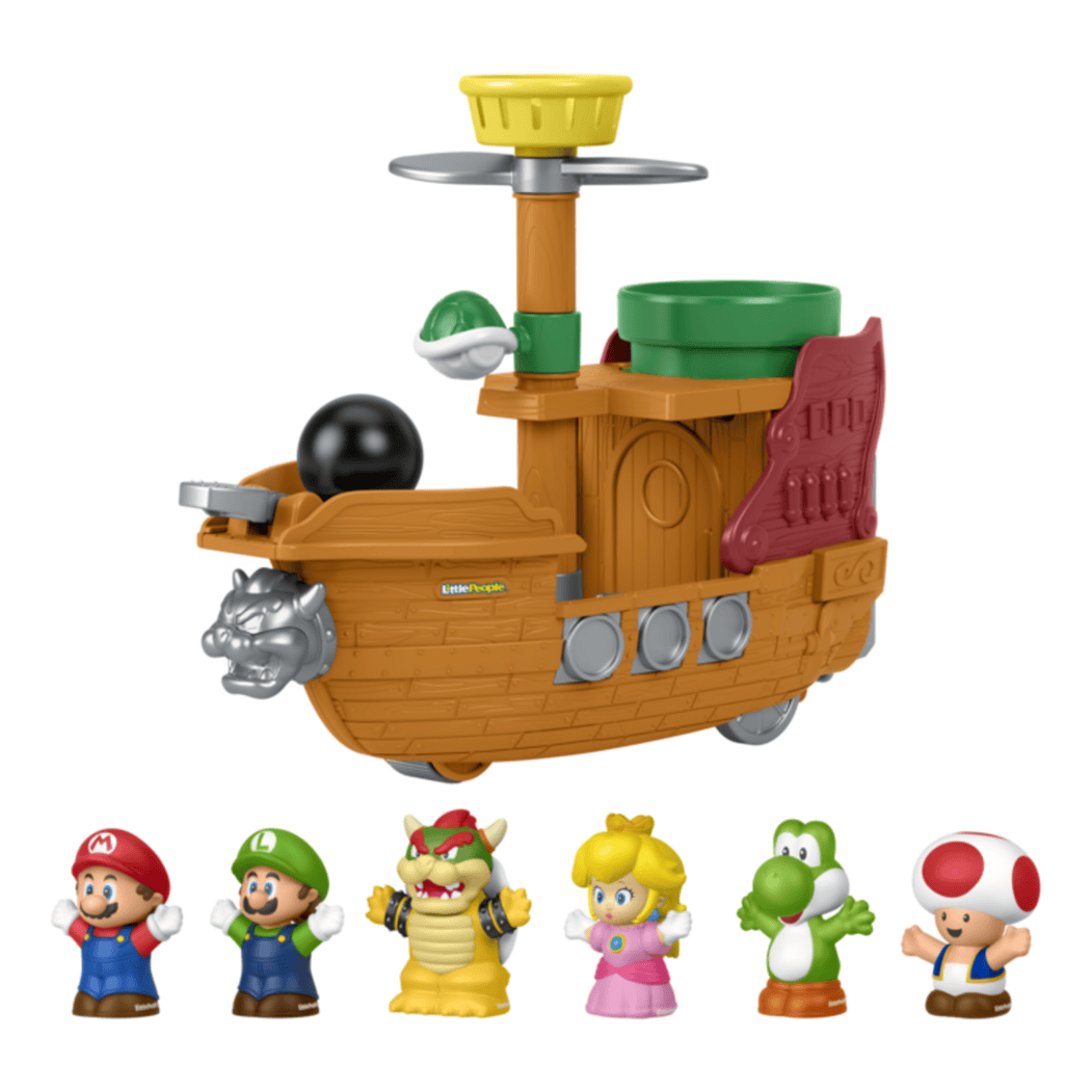 Fisher-Price Little People Bowser's Airship Mighty Playset With Figures And Accessories