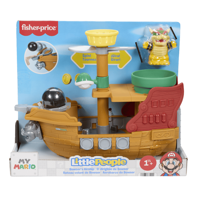 Fisher-Price Little People Bowser's Airship Mighty Playset With Figures And Accessories