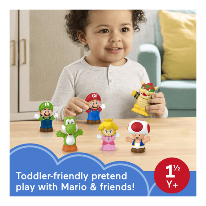 Fisher-Price Little People Super Mario Figure Pack for Preschool Mario Fans and Collectors