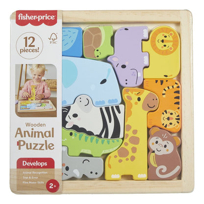 Fisher Price Wooden Animal Puzzle for Kids Learning and Development