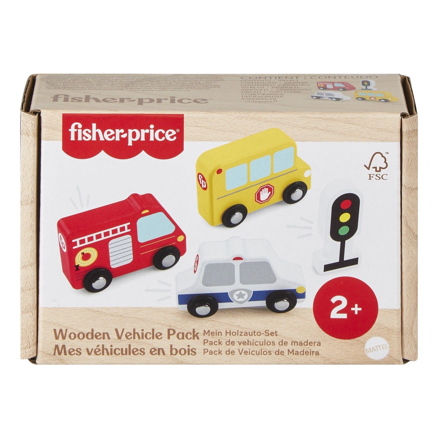 Fisher Price Wooden Small Vehicle Set of Five