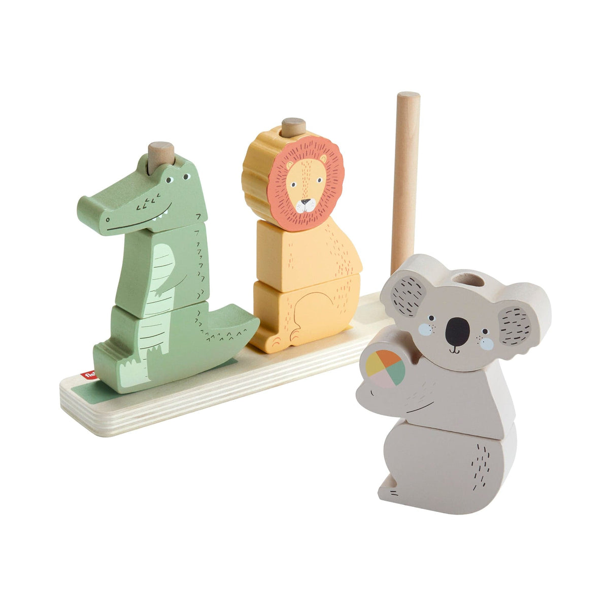 Fisher Price Wooden Stack and Sort Animals Toy for Early Childhood Development