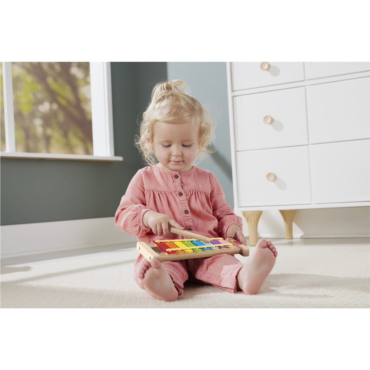 Fisher Price Wooden Xylophone Musical Instrument for Toddlers and Young Children