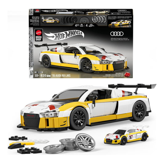 Hot Wheels Brick Shop Elite ’15 Audi R8 LMS Building Set 194735304813