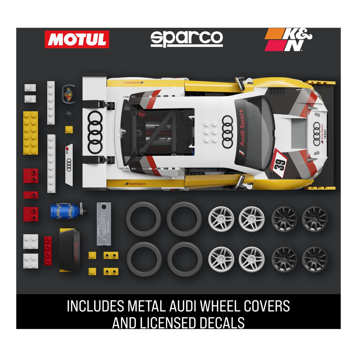 Hot Wheels Brick Shop Elite ’15 Audi R8 LMS Building Set 194735304813