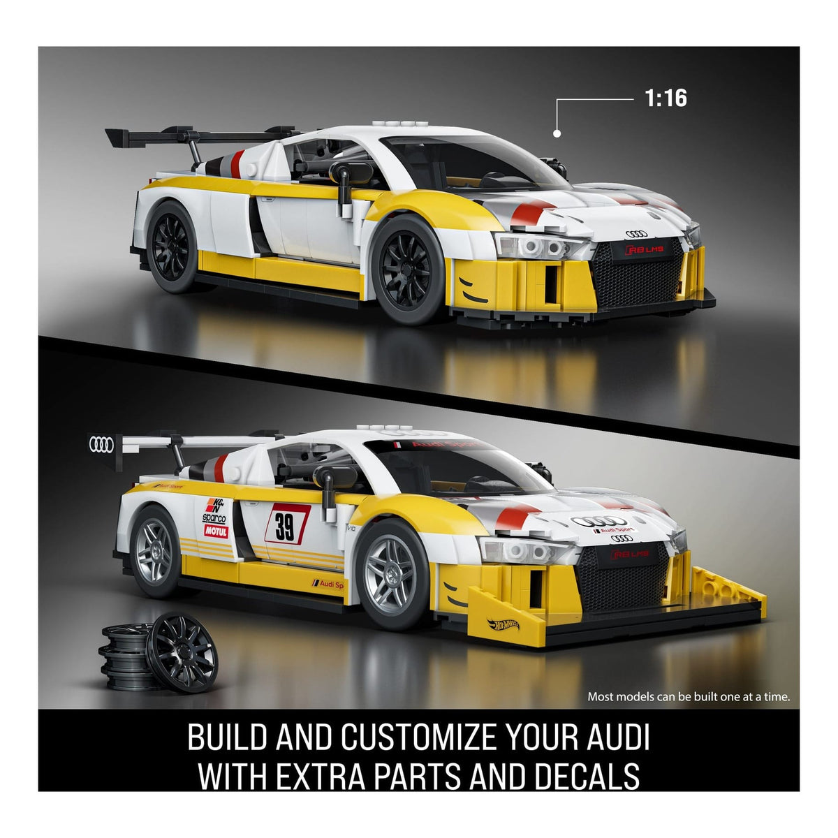 Hot Wheels Brick Shop Elite ’15 Audi R8 LMS Building Set 194735304813