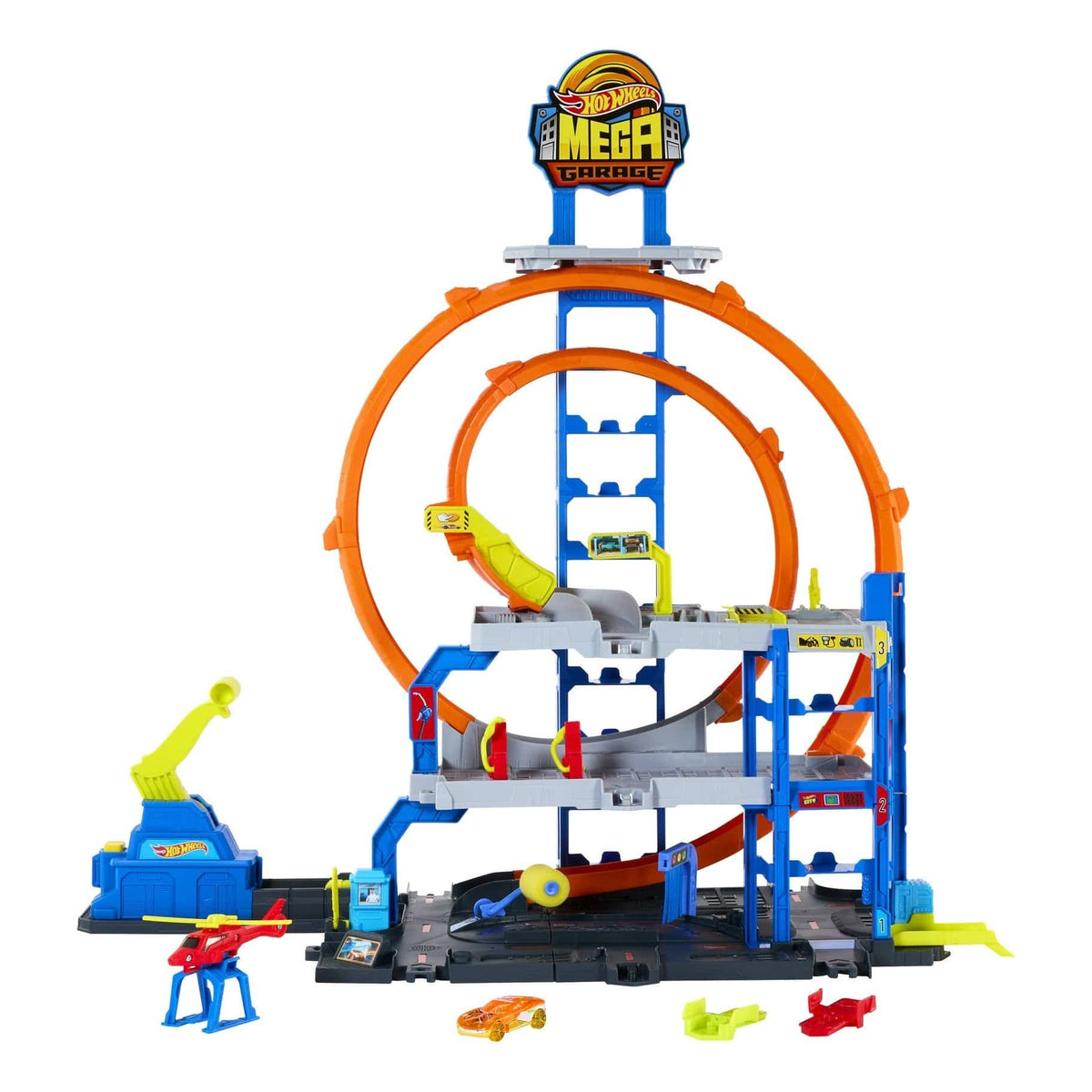 Hot Wheels City Mega Loop Garage Playset for Kids with Thrilling Adventures and Imaginative Play 194735264162