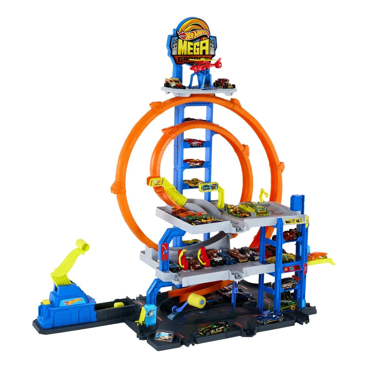 Hot Wheels City Mega Loop Garage Playset for Kids with Thrilling Adventures and Imaginative Play 194735264162