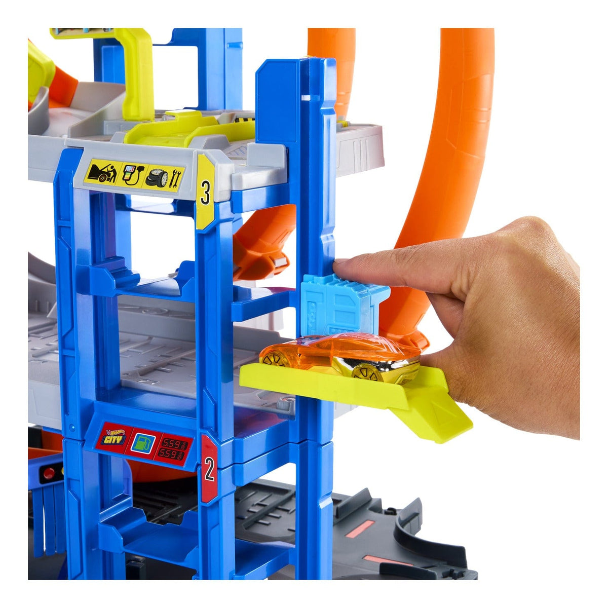 Hot Wheels City Mega Loop Garage Playset for Kids with Thrilling Adventures and Imaginative Play 194735264162