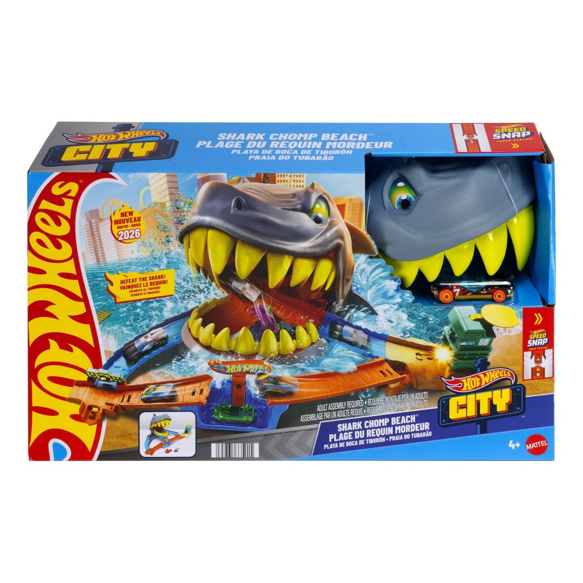 Hot Wheels City Shark Beach Survival Arena Playset