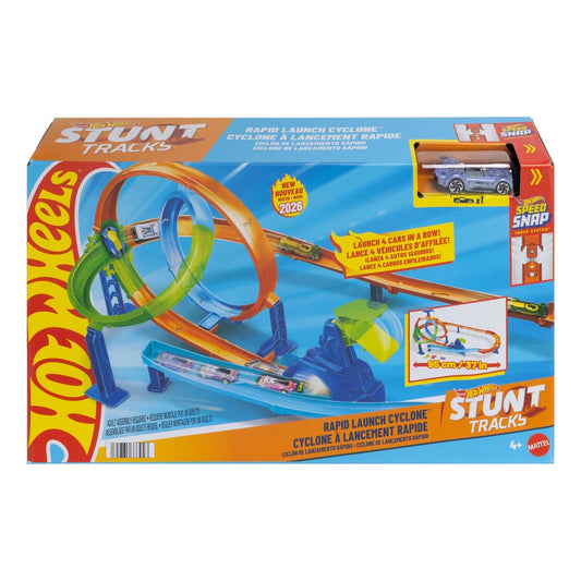 Hot Wheels Stunt Track Engineering Masterclass Rapid Launch And Crash Deluxe Playset