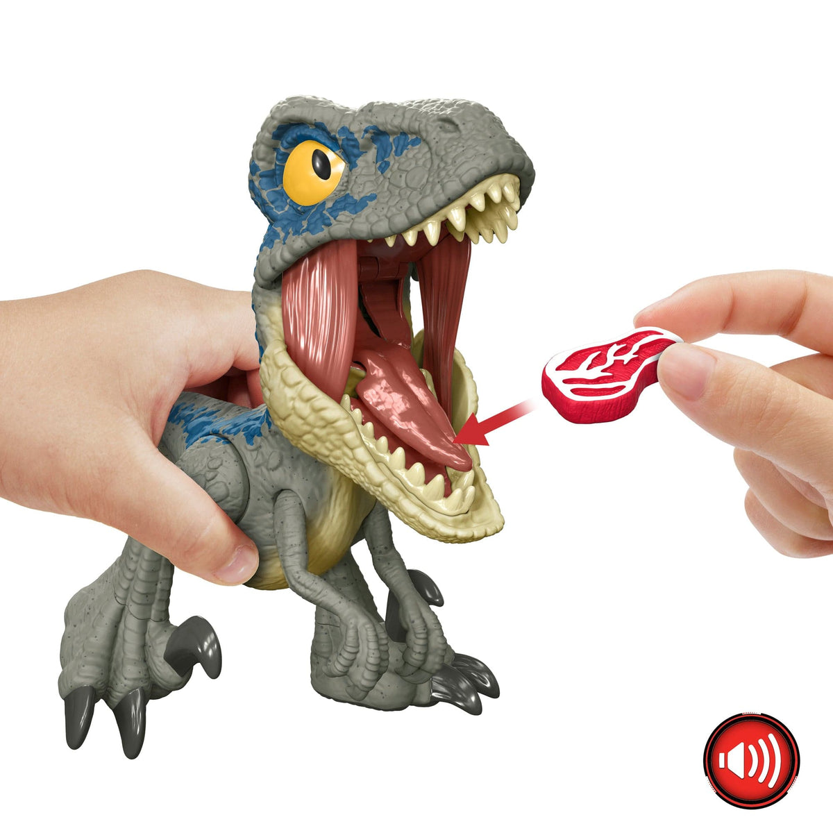 Jurassic World Mega Roar Velociraptor Blue Action Figure 194735201532