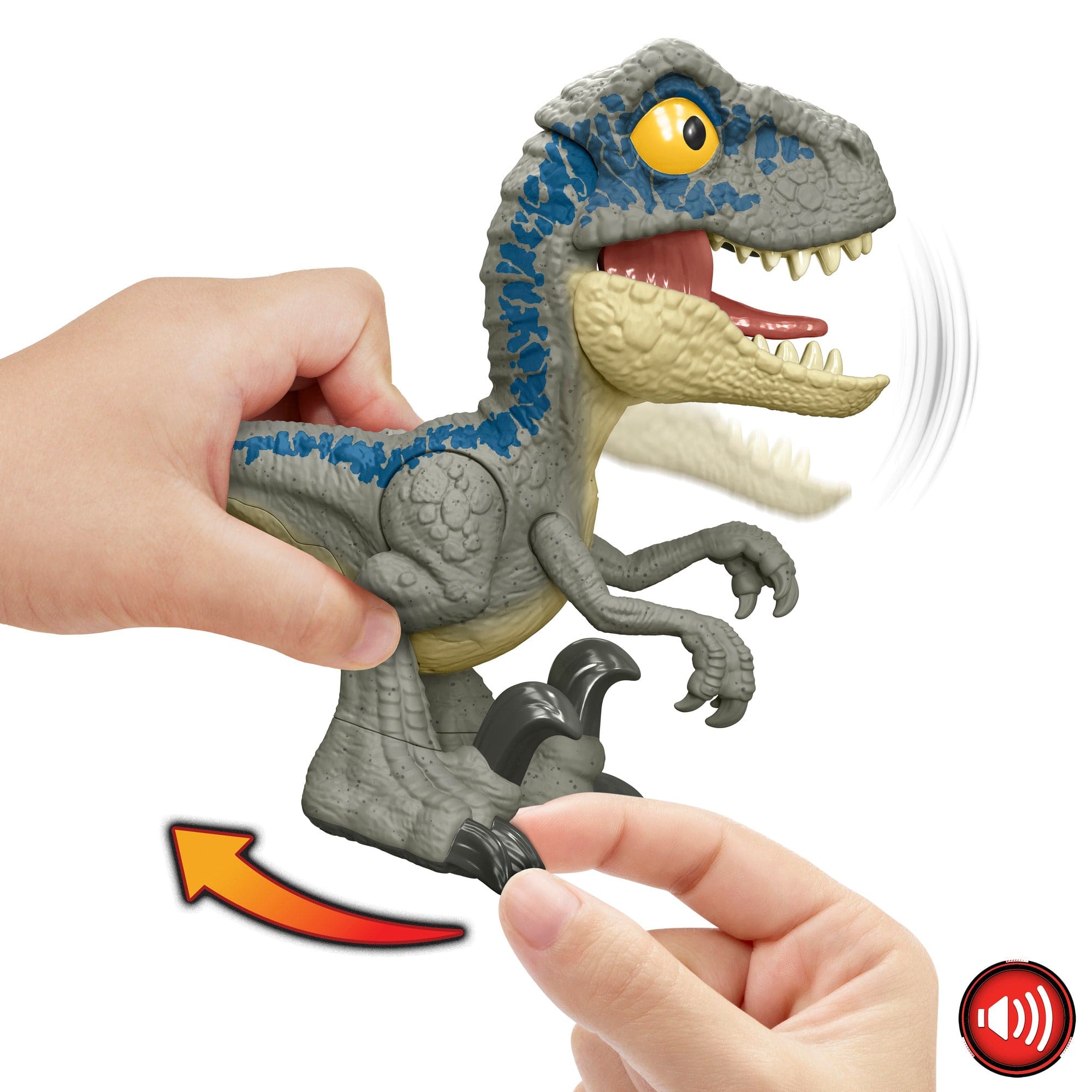 Jurassic World Mega Roar Velociraptor Blue Action Figure 194735201532