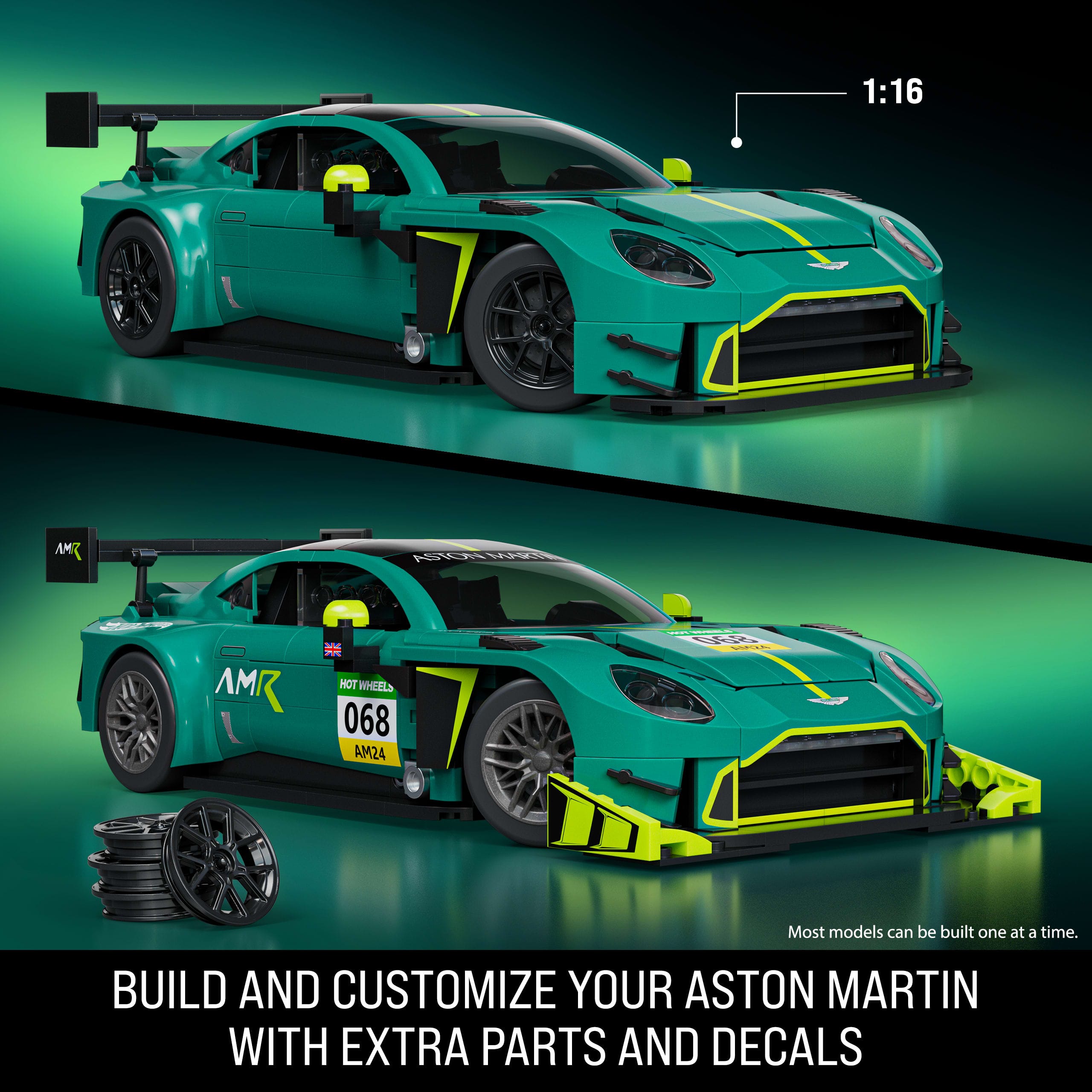 Mattel Brick Shop Hot Wheels ’24 Aston Martin Vantage GT3 Building Set