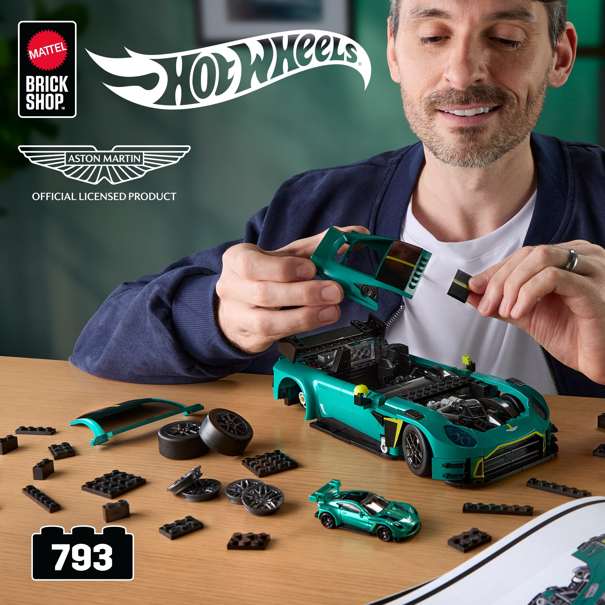Mattel Brick Shop Hot Wheels ’24 Aston Martin Vantage GT3 Building Set