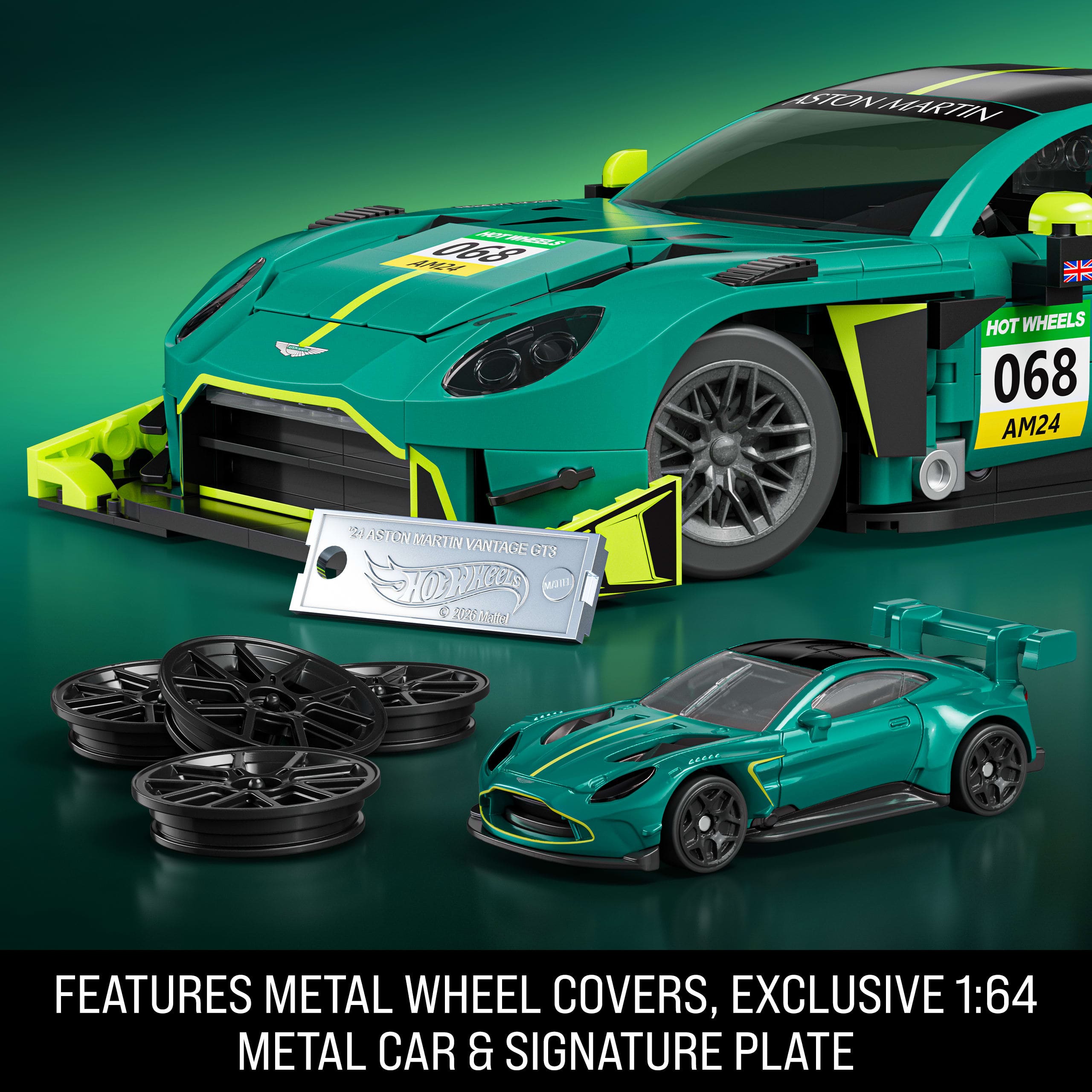 Mattel Brick Shop Hot Wheels ’24 Aston Martin Vantage GT3 Building Set