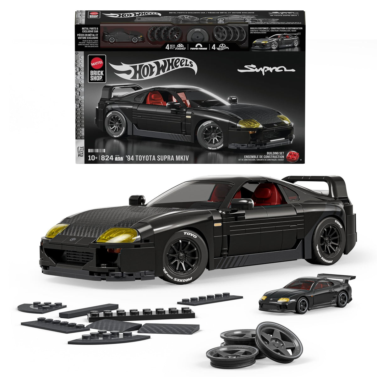 Mattel Brick Shop Hot Wheels ’94 Toyota Supra MKIV Building Set – 824 Pieces 194735349104