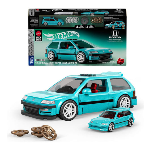 Mattel Brick Shop Hot Wheels Custom '90 Honda Civic EF Building Set 194735330546