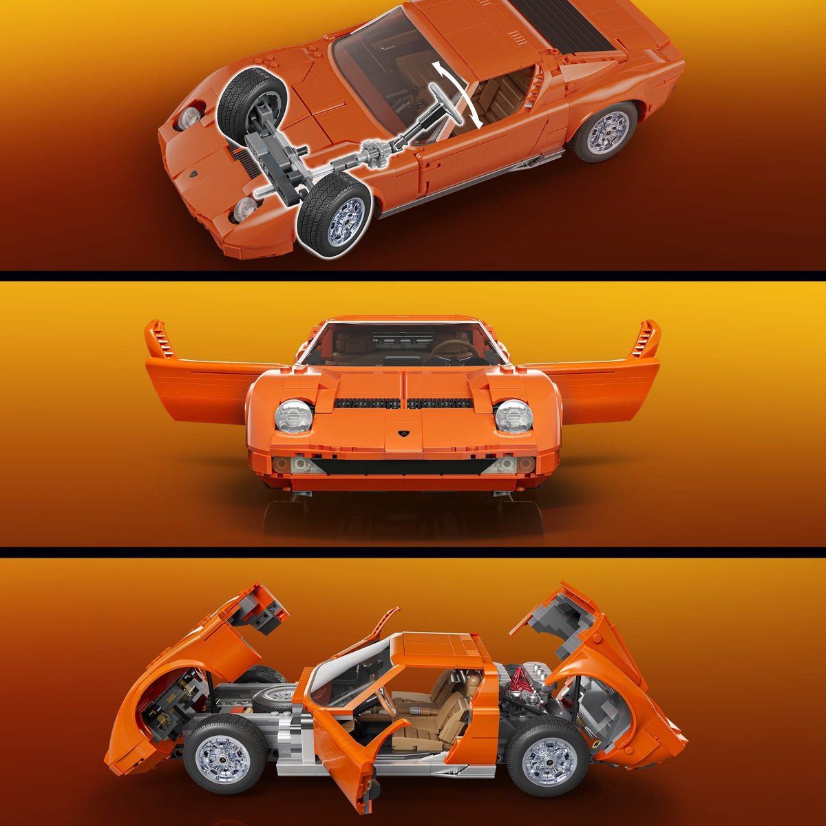 Mattel Brick Shop Hot Wheels Lamborghini Miura P400 SV Building Set