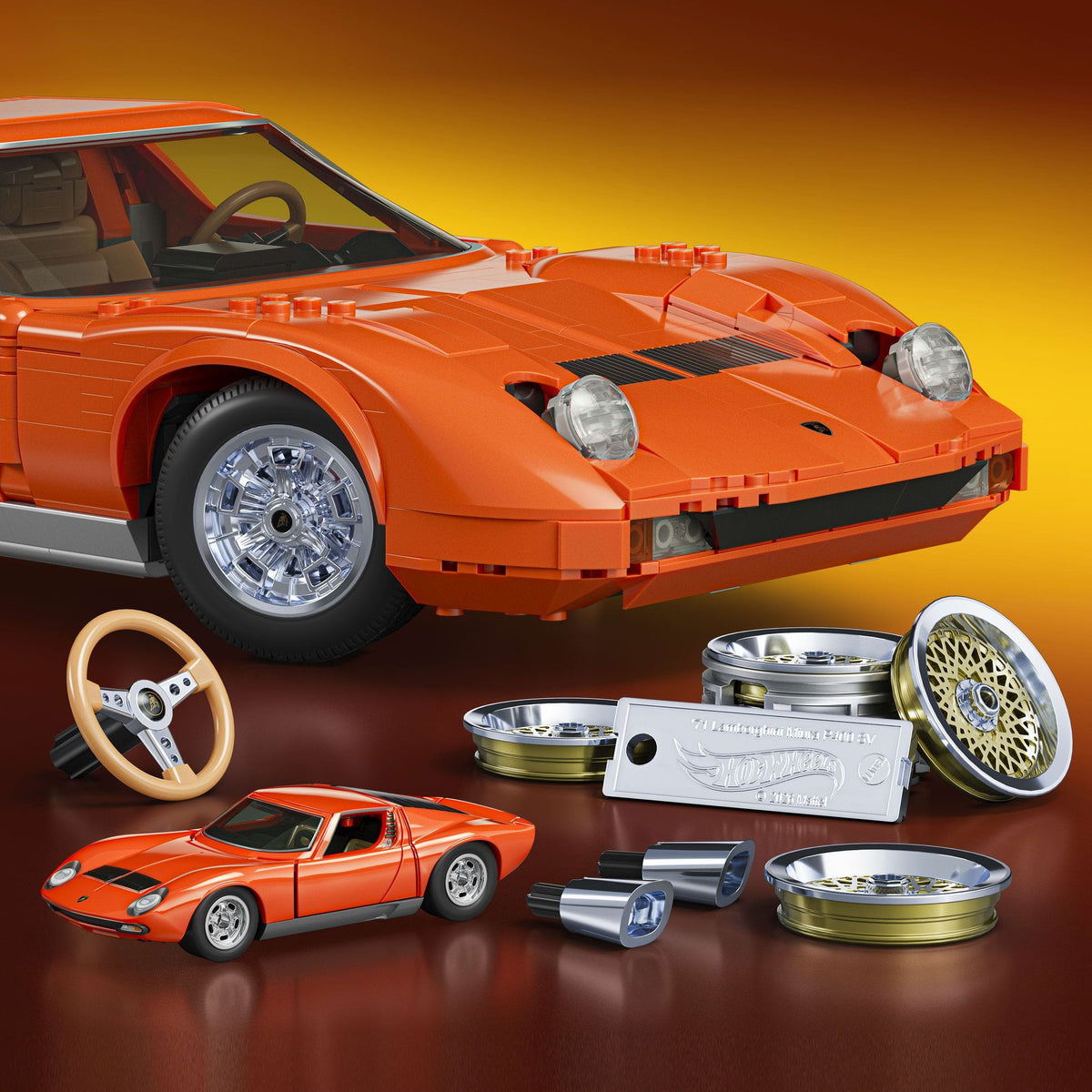 Mattel Brick Shop Hot Wheels Lamborghini Miura P400 SV Building Set