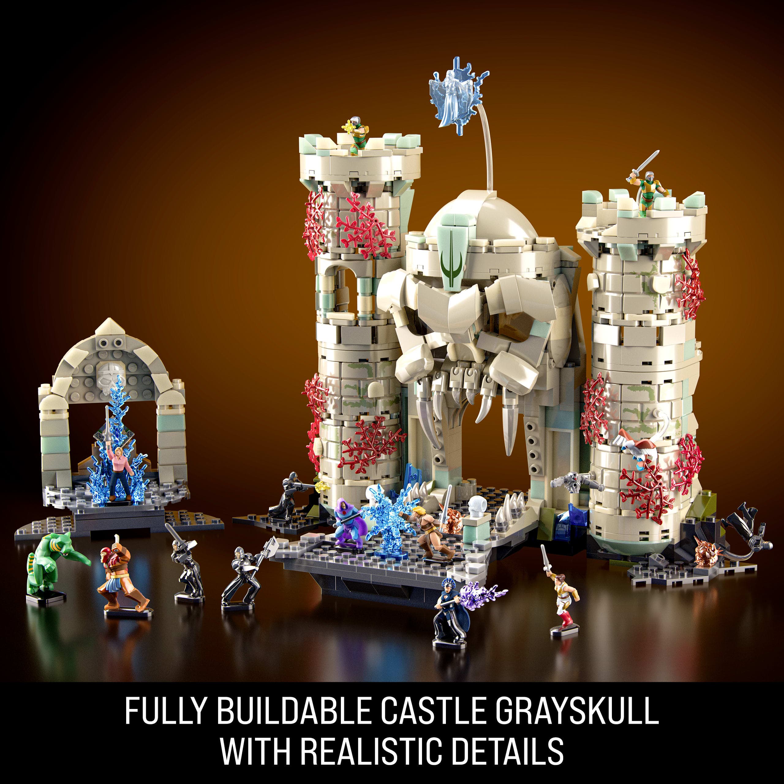 Mattel Brick Shop Masters of the Universe Battle of Castle Grayskull Building Set, 867 Pieces 194735372522