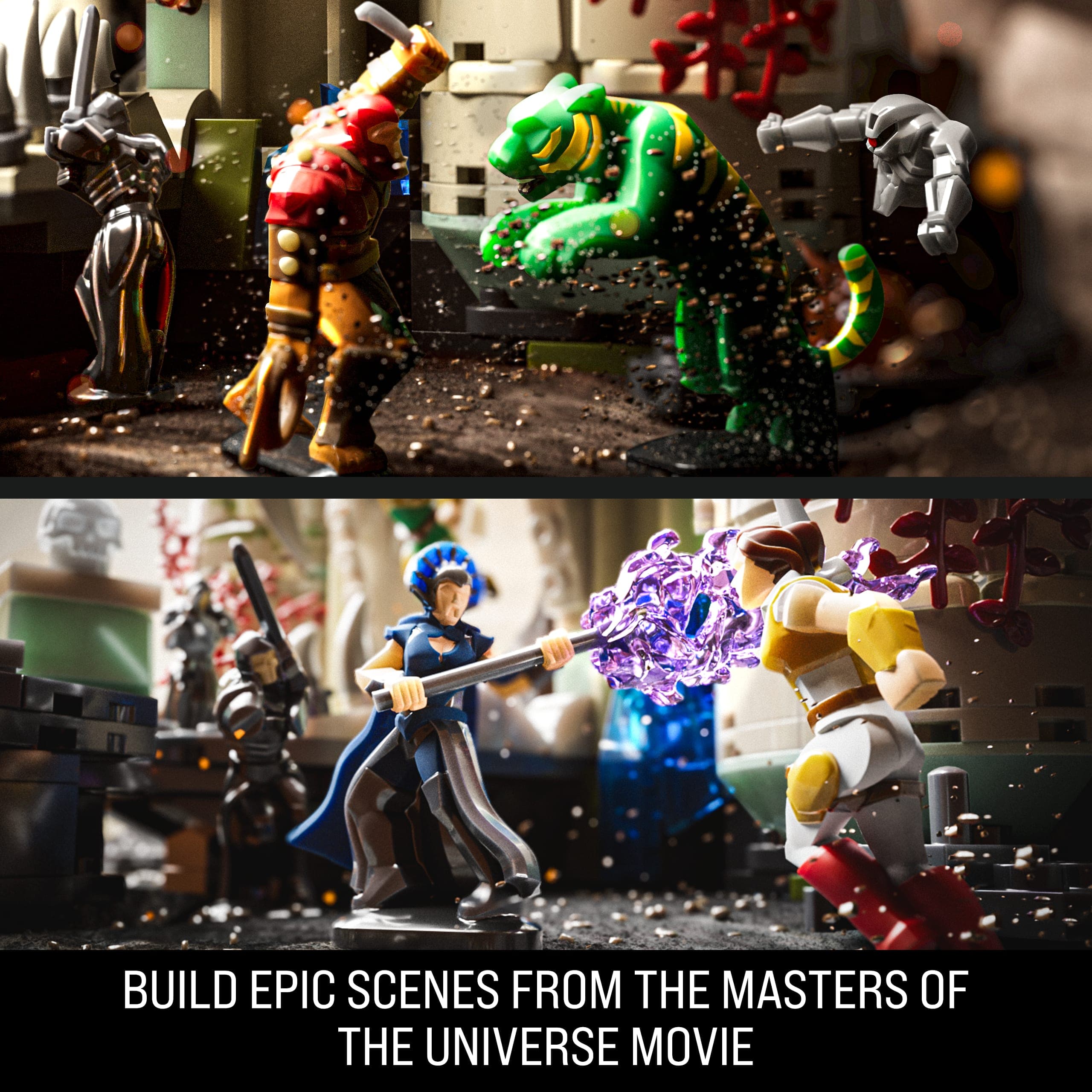 Mattel Brick Shop Masters of the Universe Battle of Castle Grayskull Building Set, 867 Pieces 194735372522