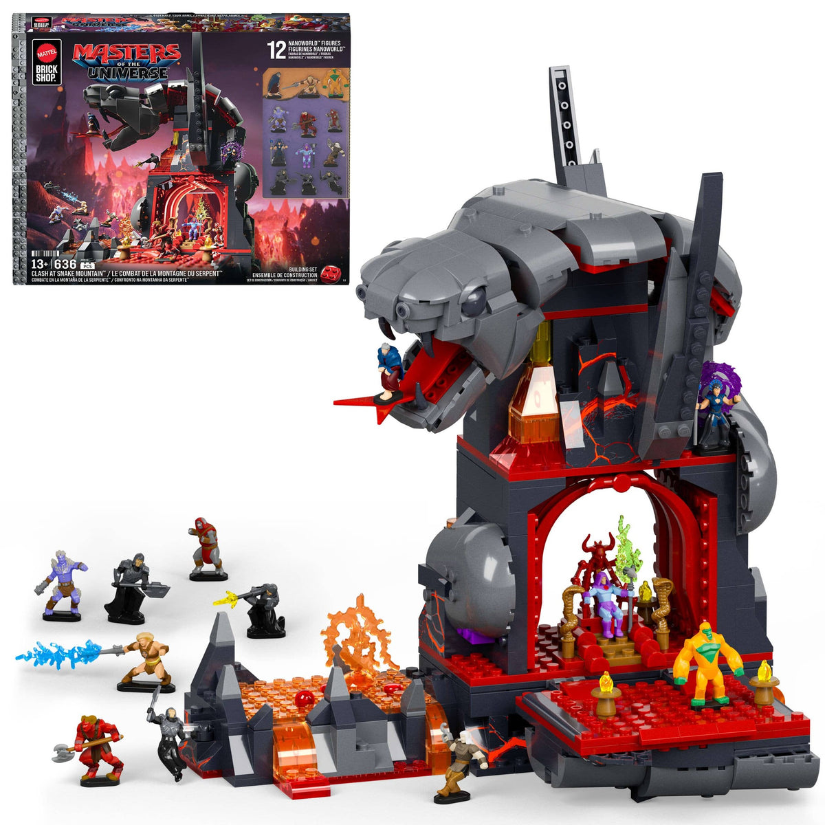 Mattel Brick Shop Masters of the Universe Clash at Snake Mountain Building Set 194735372577