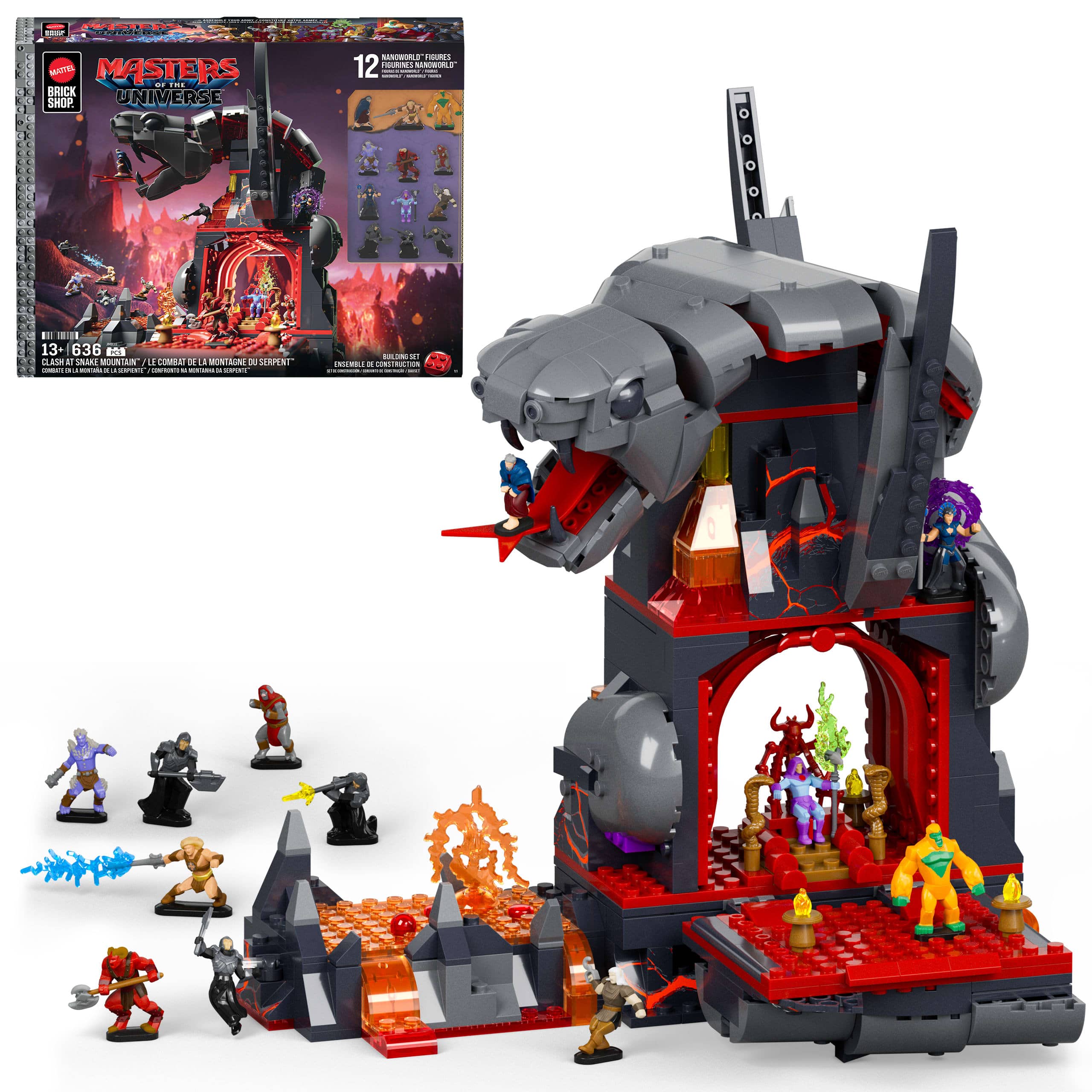 Mattel Brick Shop Masters of the Universe Clash at Snake Mountain Building Set 194735372577