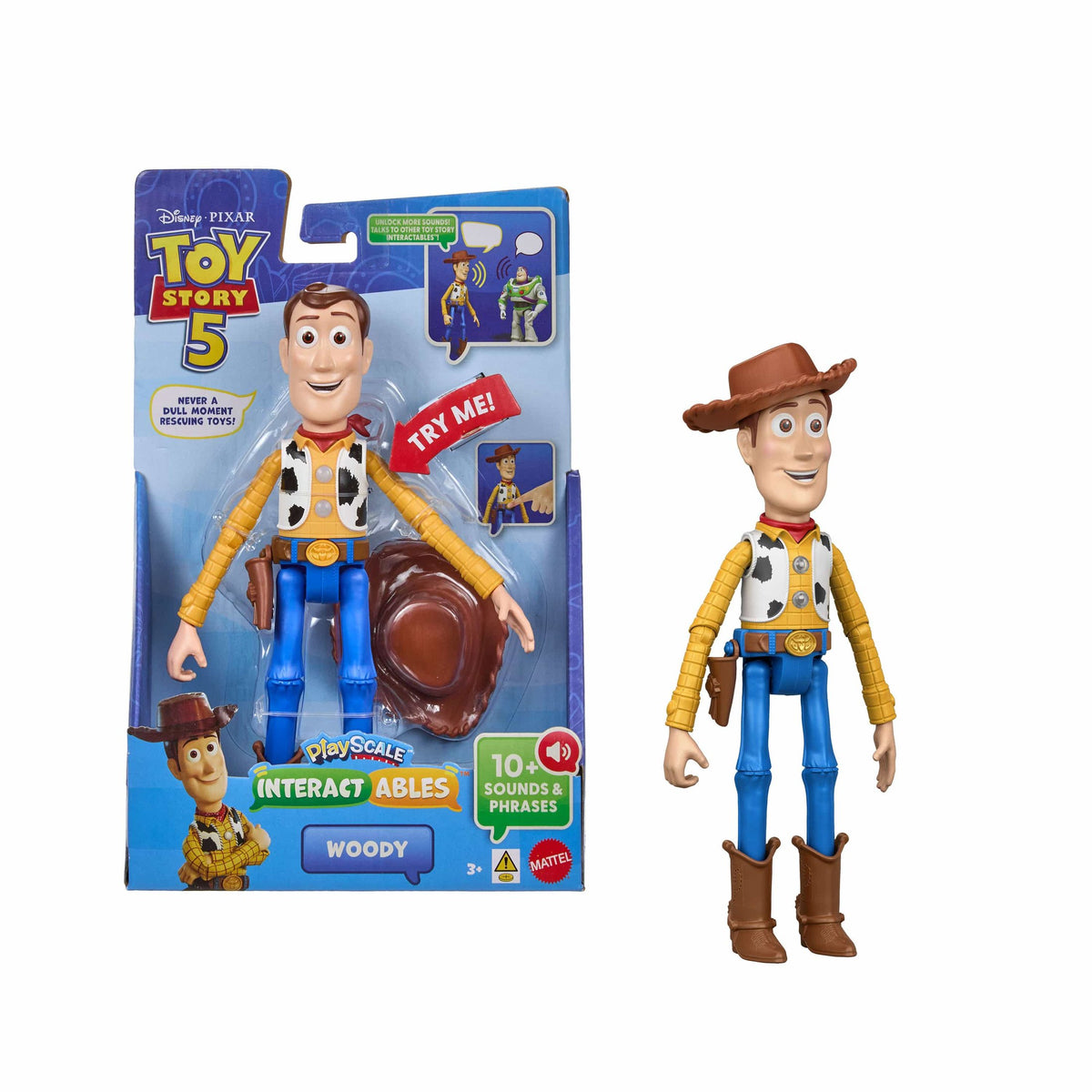 Mattel Disney Pixar Toy Story 5 Interactables Woody Talking Figure 194735356775