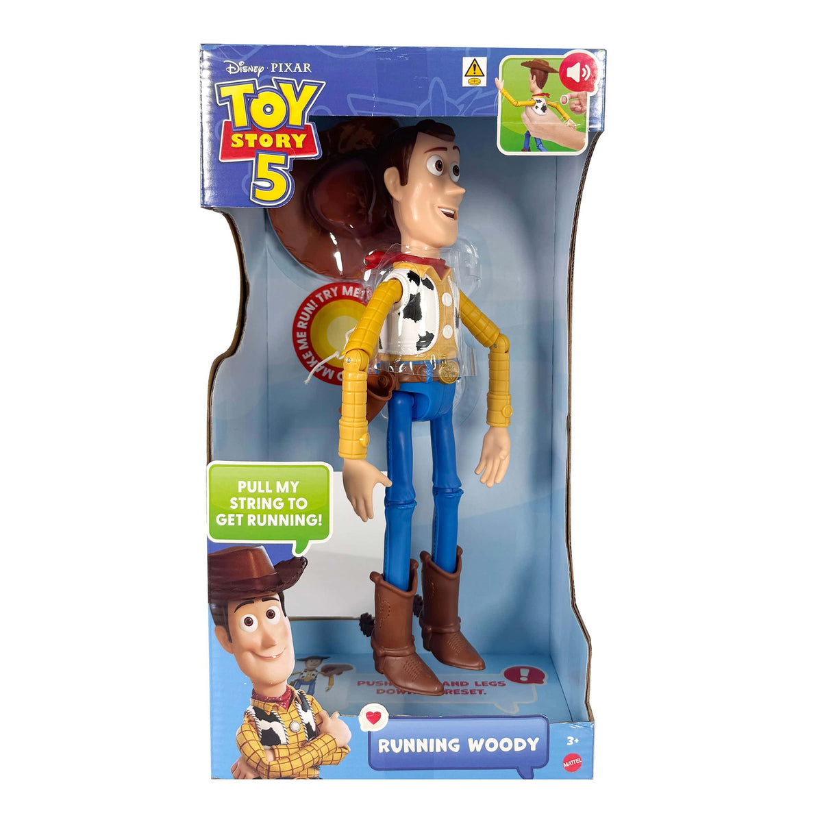 Mattel Disney Pixar Toy Story 5 Running Woody Feature Figure 12-Inch 194735352555
